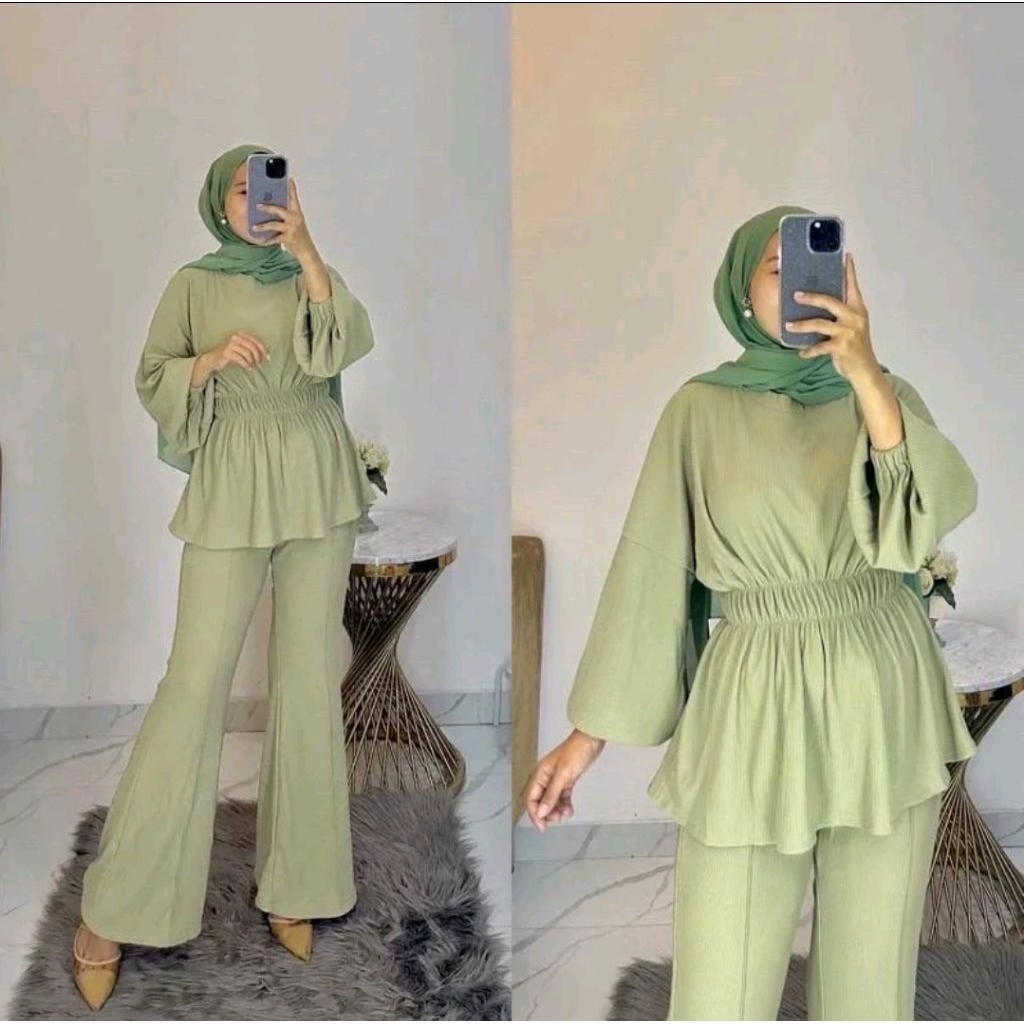 Marilyn Set (PLEATS) - Setelan Plisket Cutbray Premium Mewah Modelo Nency Pleats Set Cantik Jumbo