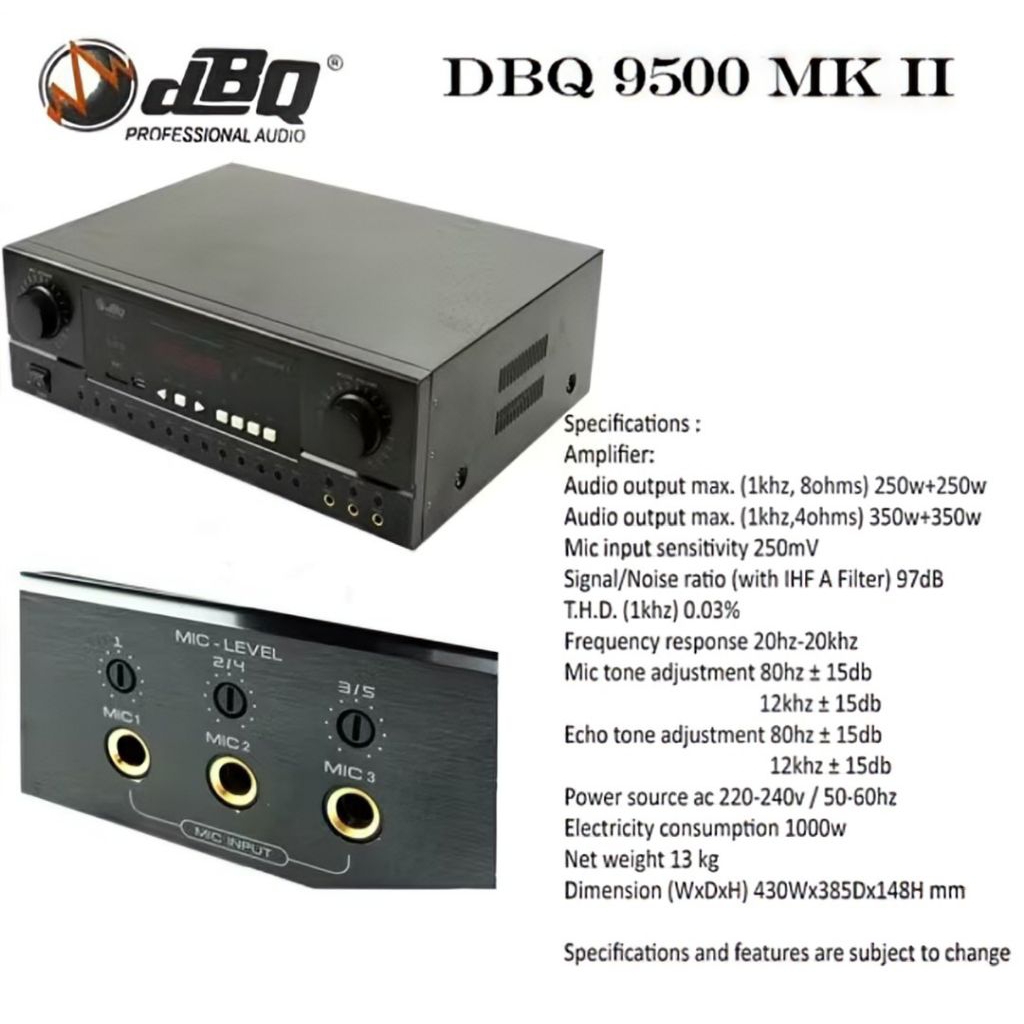 amplifier DBQ DB 9500mk II | amplifier karaoke | original DBQ | (free peti)