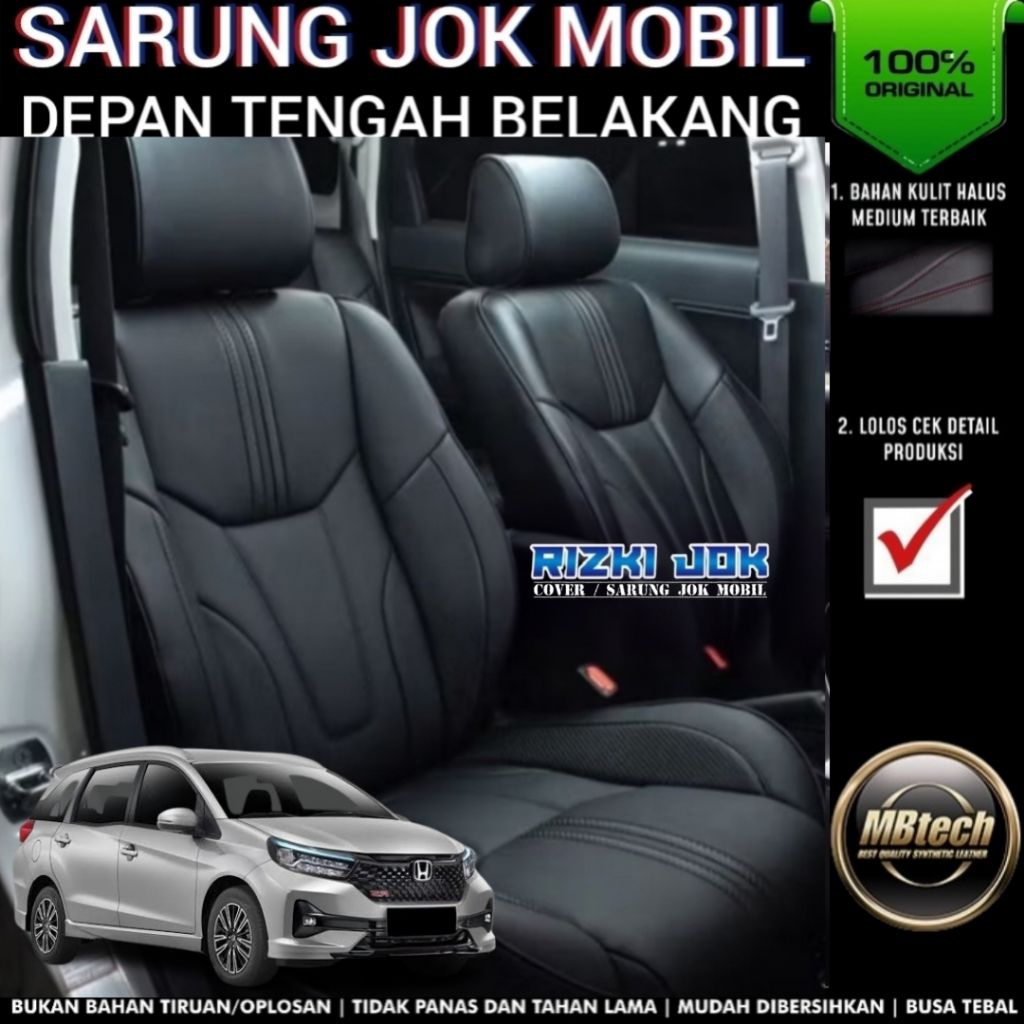 Original mbtech sarung jok mobil honda mobilio full 3 baris jok