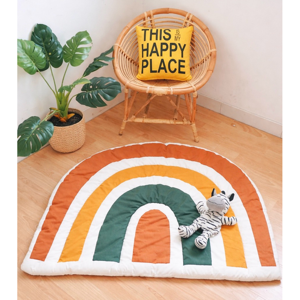 PLAYMAT ANAK MOTIF PELANGI ESTETIK | MATRAS BAYI EMPUK TEBAL AMAN | ALAS MAIN ANAK SERBAGUNA | KARPE