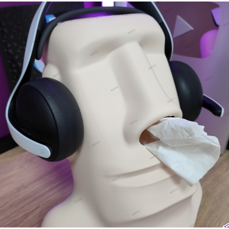 Moai Tissue Box & Headphone Holder