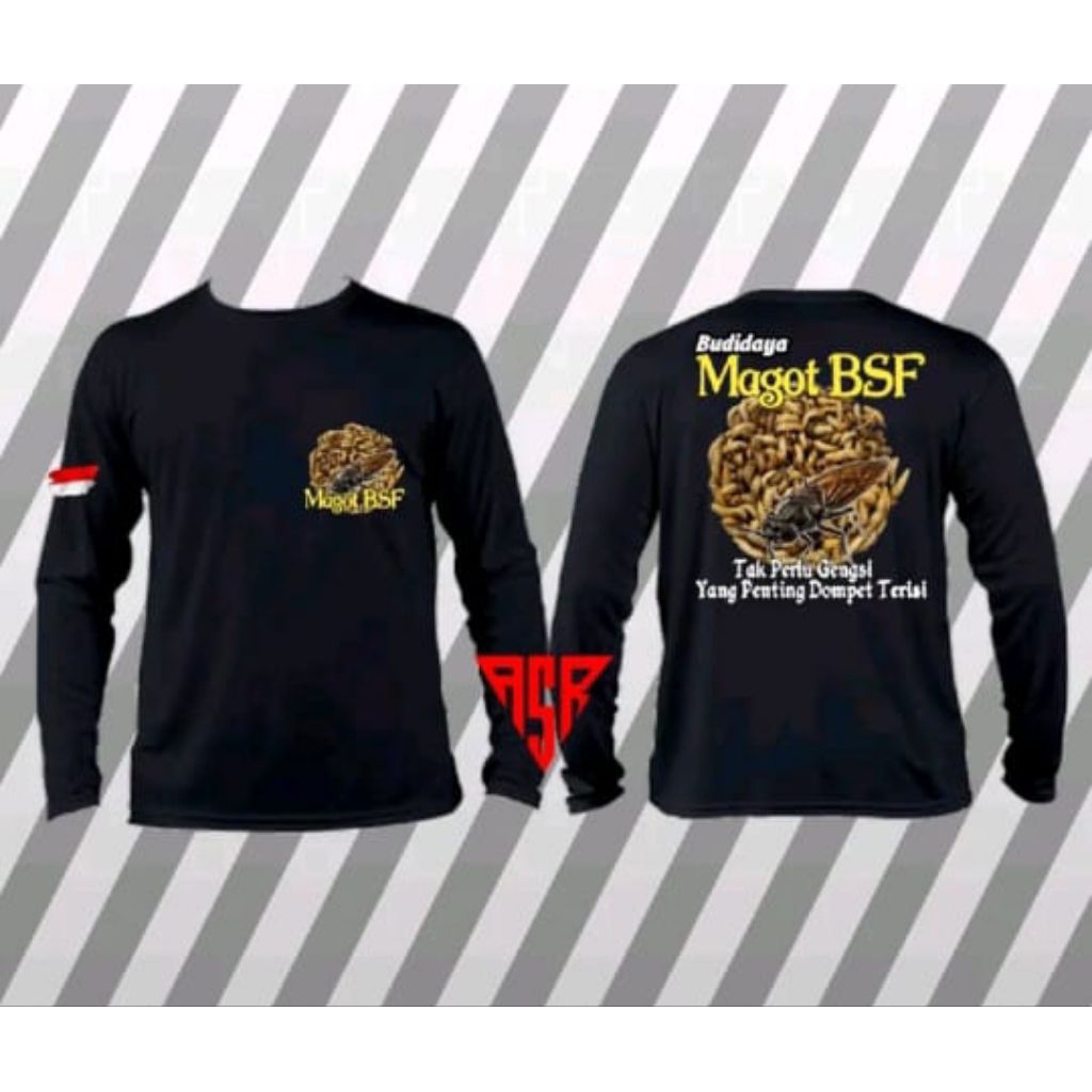 Kaos Lengan Panjang BUDIDAYA MAGOT BSF Kaos Distro Unisex