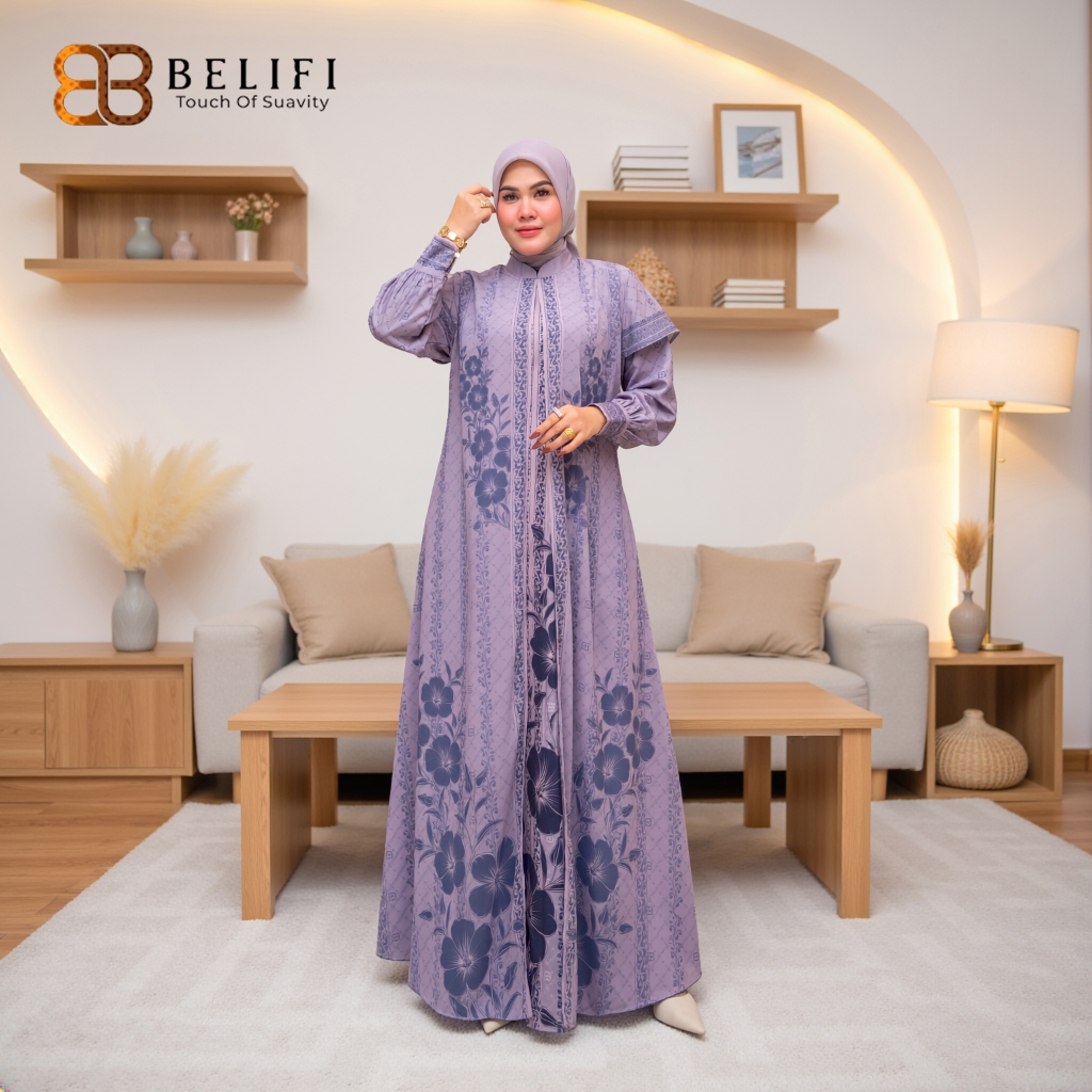 BELIFI | Sheikha Queen Series Gamis Set Outer Premium Motif Eksklusif Wanita Muslimah