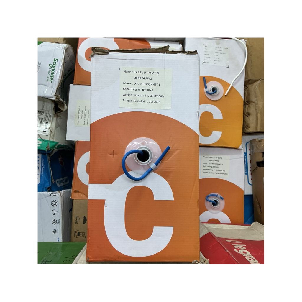 DTC Netconnect kabel data UTP Cat 6 biru 1roll 305 meter DTC UTP cat6 blue DTC netconnect @305m