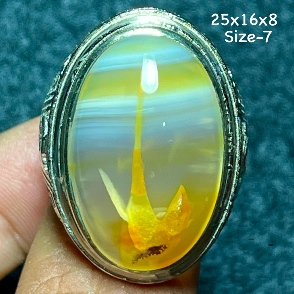 Cincin Batu Akik Natural Baturaja Sodo Lanang (Asli Alam)