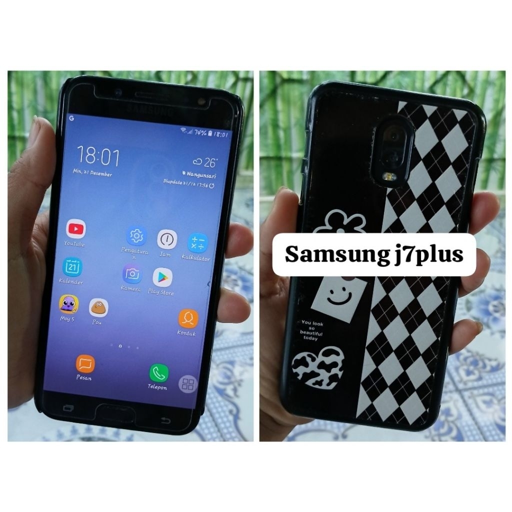 second samsung j7plus original Indonesia asli ( GIF charger + hedset )