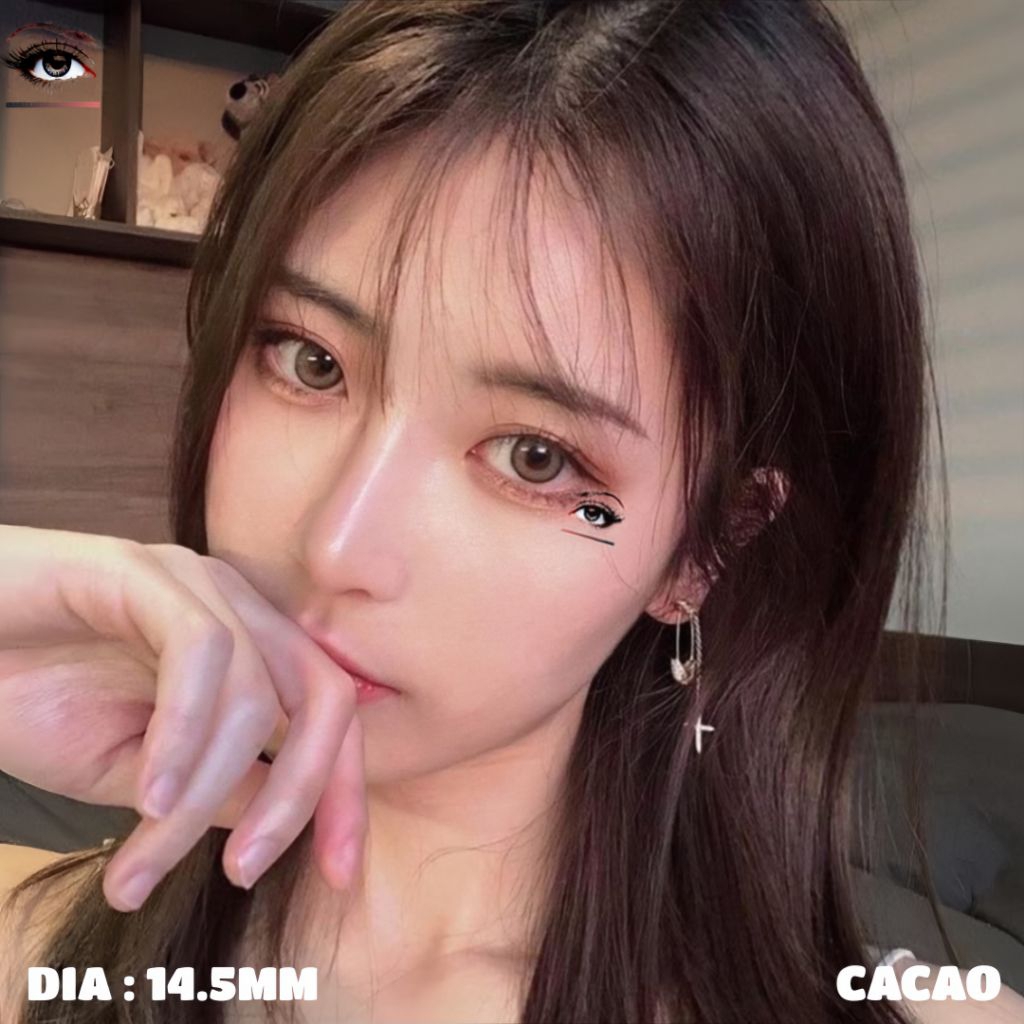 SOFTLENS PUDDING / NATURAL LOOK 14.5 MM / ALMOND / CACAO / BROWN ( NORMAL MINUS -0.50 S/D -10.00 )
