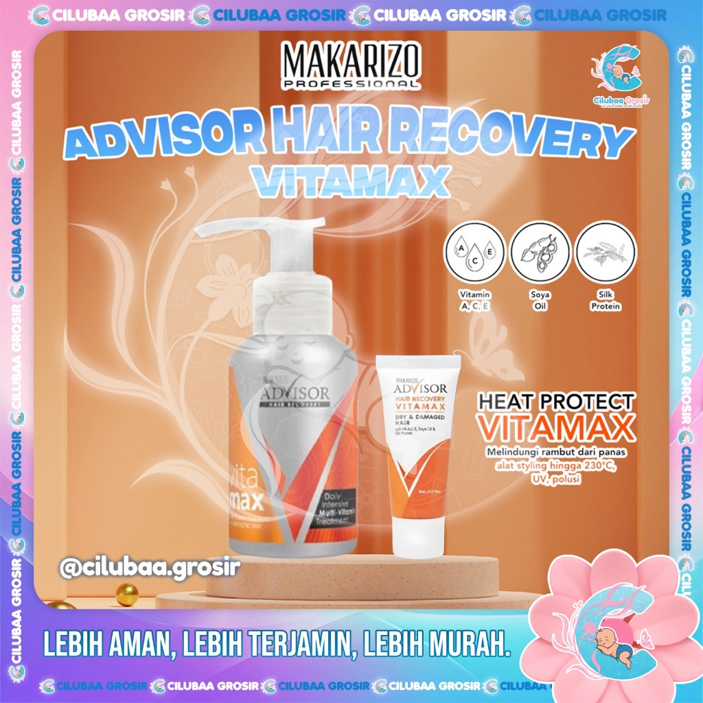 Makarizo Advisor Hair Recovery Vitamax 8mL Tube 50mL Pump Vitamin Rambut BPOM HALAL