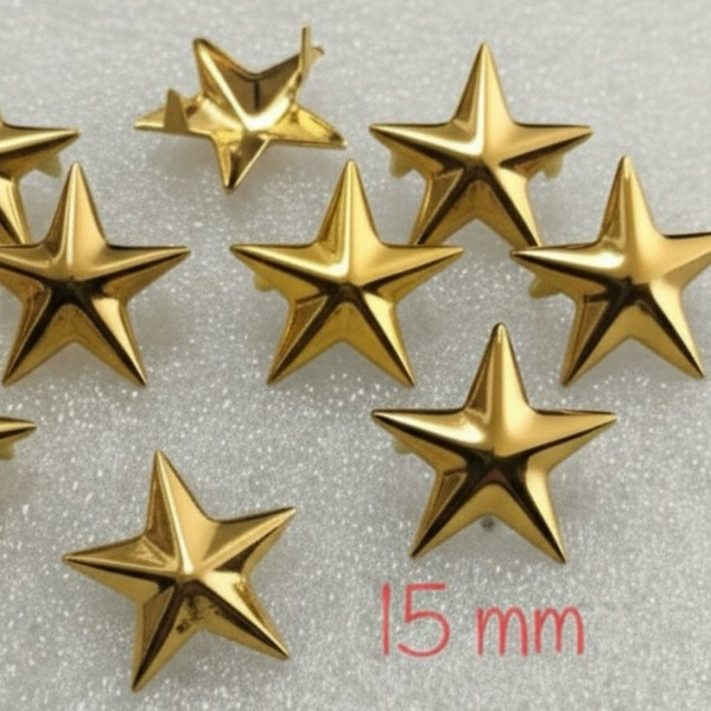 Spike Bintang Emas pin bintang aksesoris dua kaki logam lucu