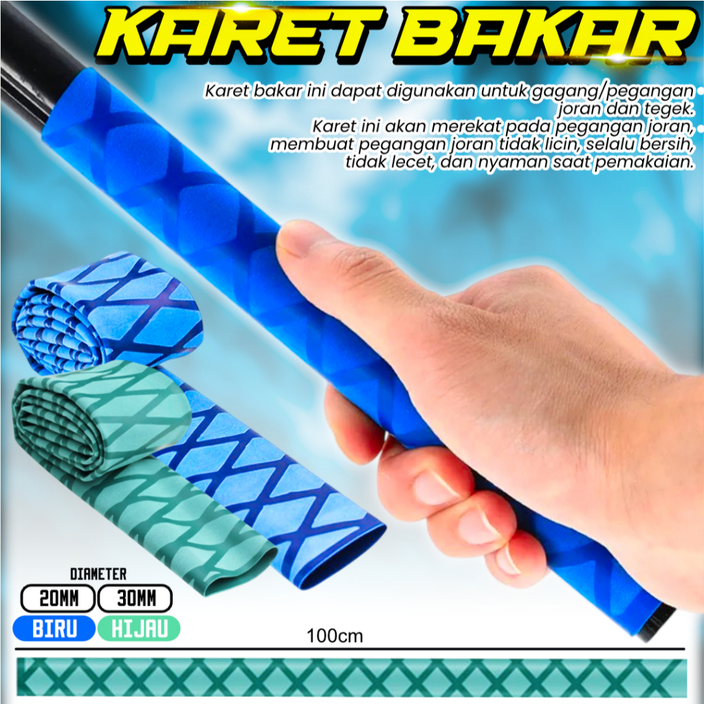 Grip Karet Bakar Motif X Pelindung Joran Tegek 1 Meter