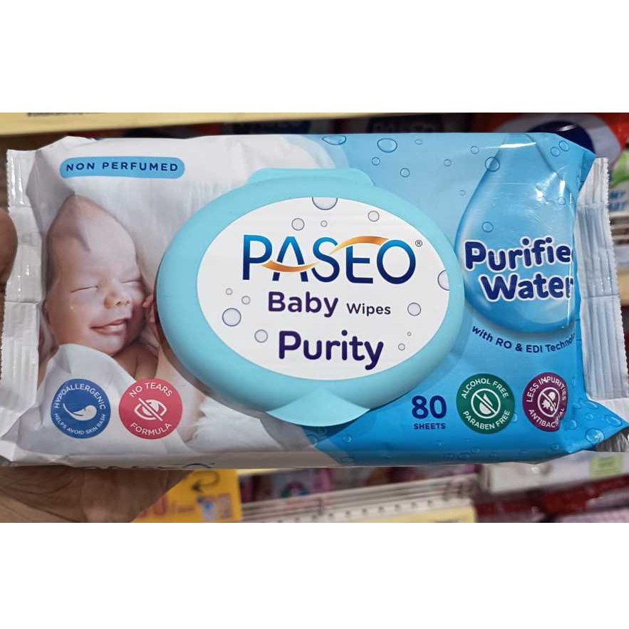 PASEO BABY WIPES PURITY - PURIFIED WATER 80 SHEETS
