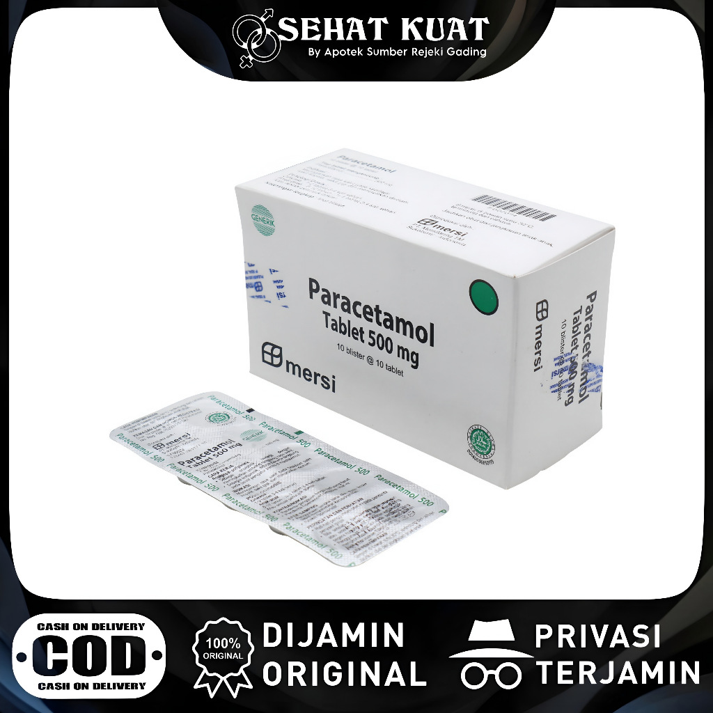 Paracetamol Mersi 500mg 100 Tablet - Obat Penurun Demam dan Pengurang Nyeri