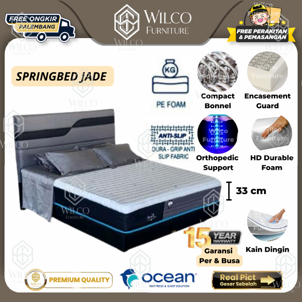 Kasur Matras Ocean JADE VCOOL | Springbed Ocean Luxury Series | Matras Orthopedic | Tempat Tidur Ber