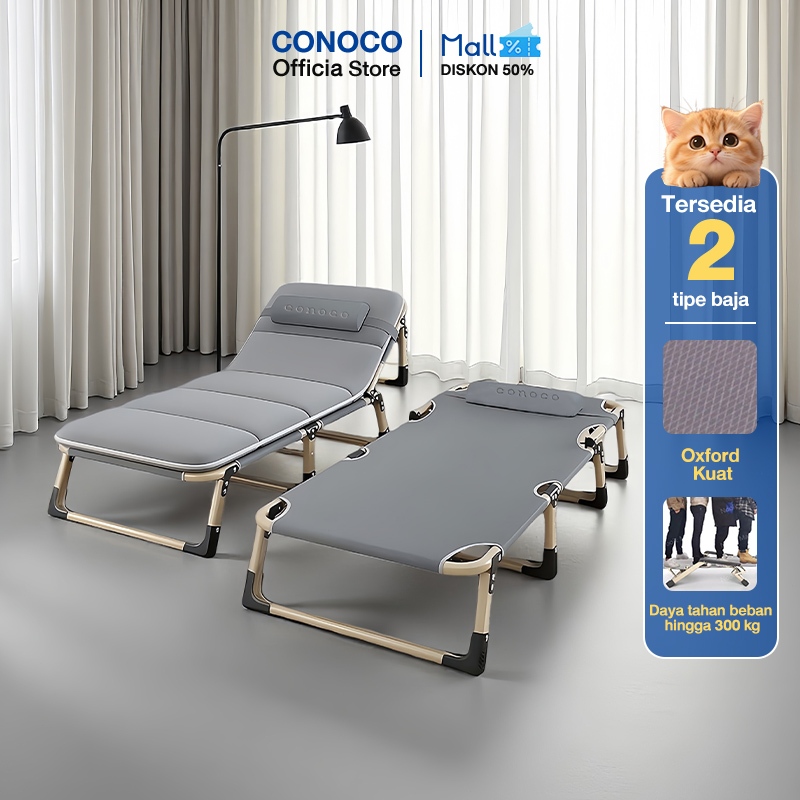 CONOCO Ranjang Lipat Kursi Malas Tempat Tidur Lipat Folding Bed Dengan Kasur Kursi Santai