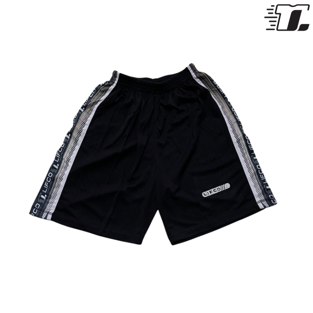 Celana Voli Pria Lifco Crofle Print Samping List Putih | Celana Sport Cowok Bahan Crofle