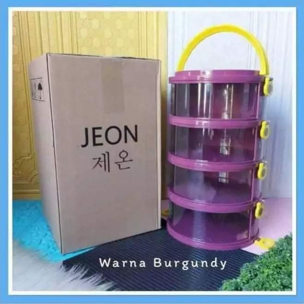 Tudung Saji 4 Susun Trilins - Hijau Olive, Anti Debu, Tahan Panas