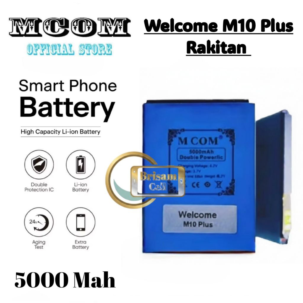 Baterai MCOM for Welcome M10 Plus / M10+ Double Power 5000mAh batere batre batrai battery