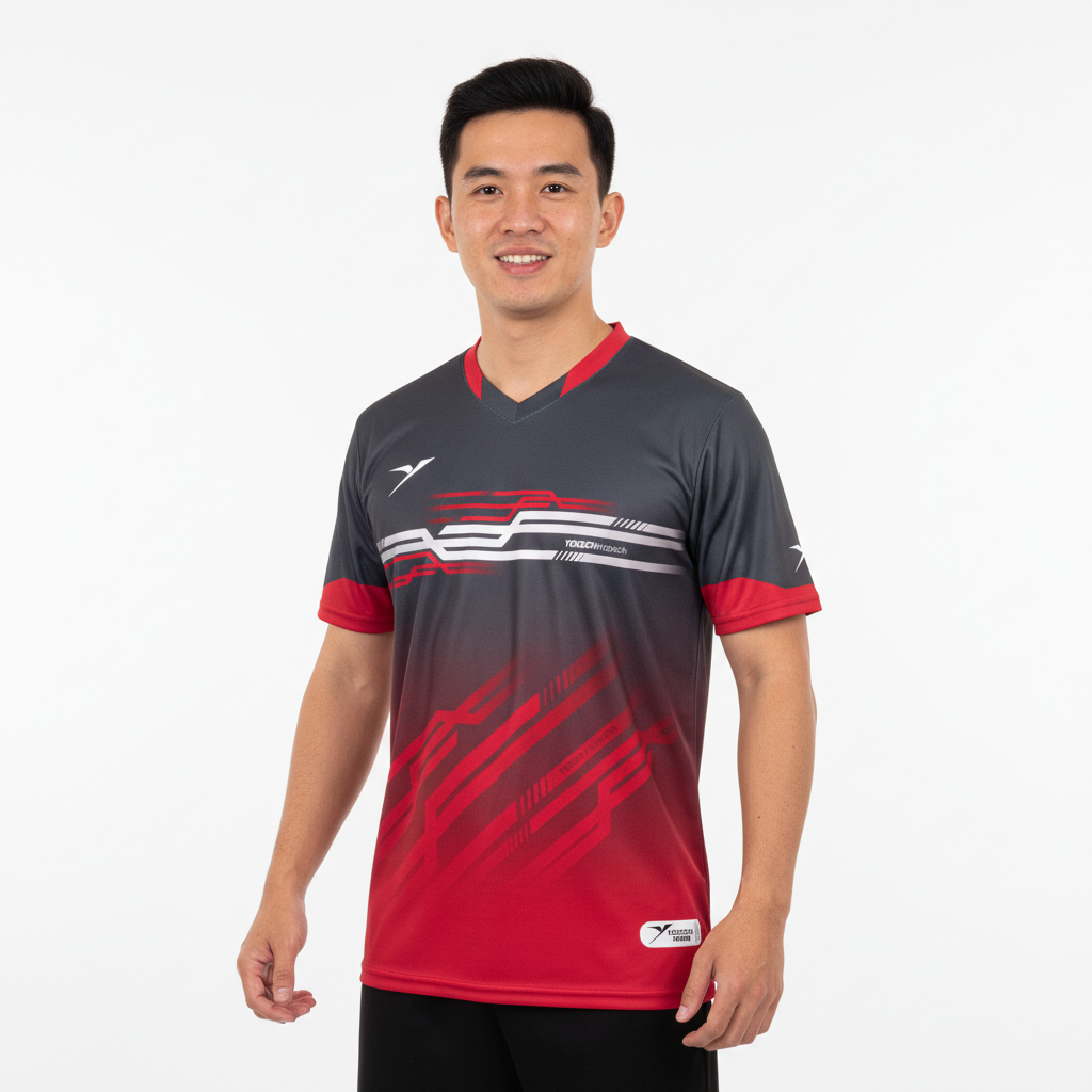 Yoozh R-VCHAIN COAL RED baju badminton jersey badminton kaos badminton yoozh original