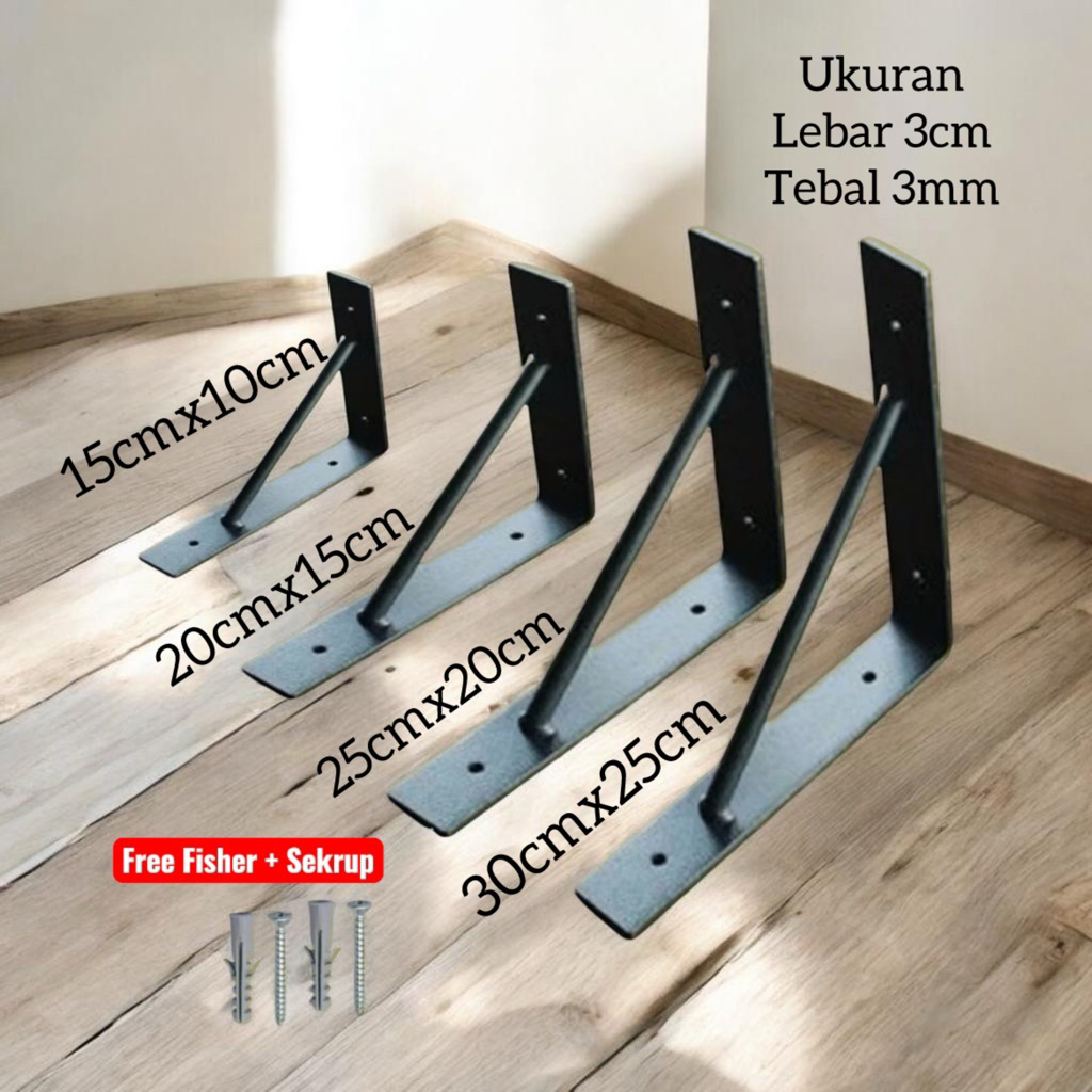 Brecket Besi Siku Ambalan, Plat Besi Siku Rak Dinding
