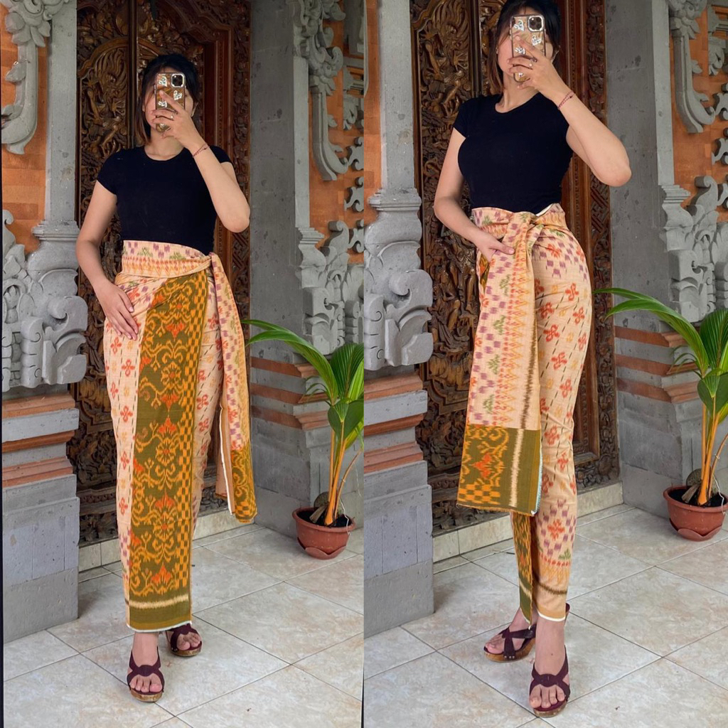 Kamen Endek Semi Mastuli Tumpal Set Selendang