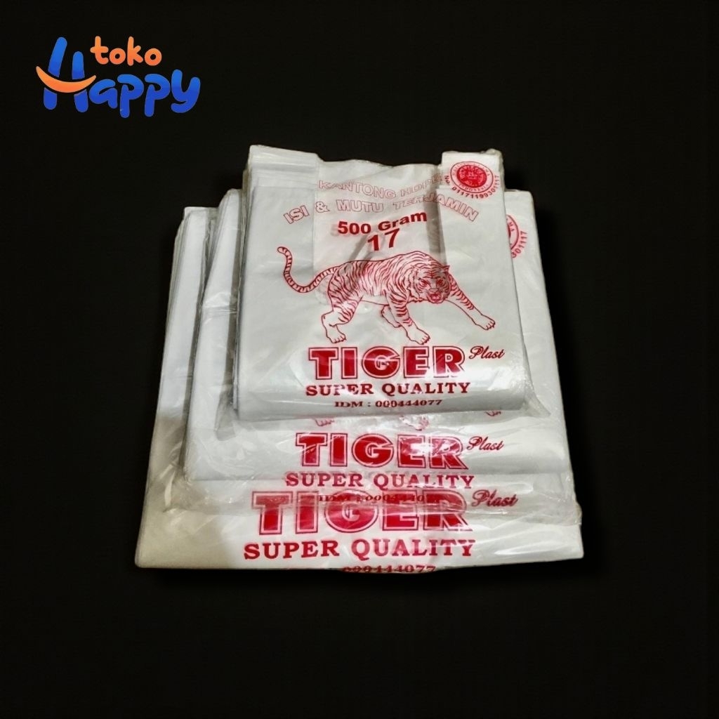 TIGER KANTONG PLASTIK HD PUTIH SUSU 17 / 24 / 28 / 35 / 40 @1 IKAT ISI 5 PACK