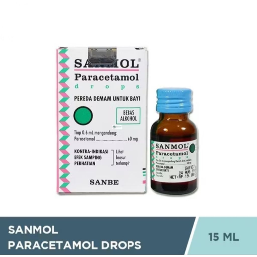 Sanmol Paracetamol Drops 15ml - Pereda Demam untuk Bayi