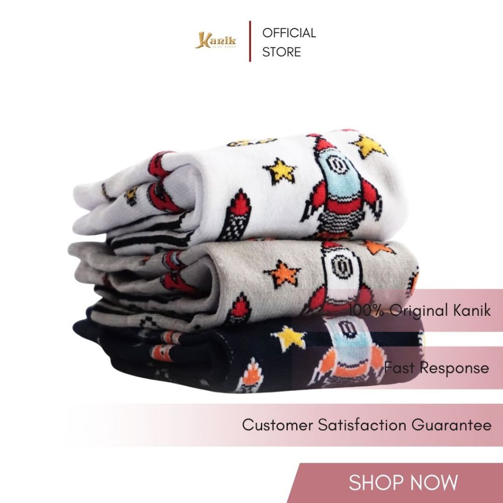 Kanik Kidsa Kaos Kaki Anak Umur 6-8 Tahun Motif Space Cowok Nyaman Adem Keren