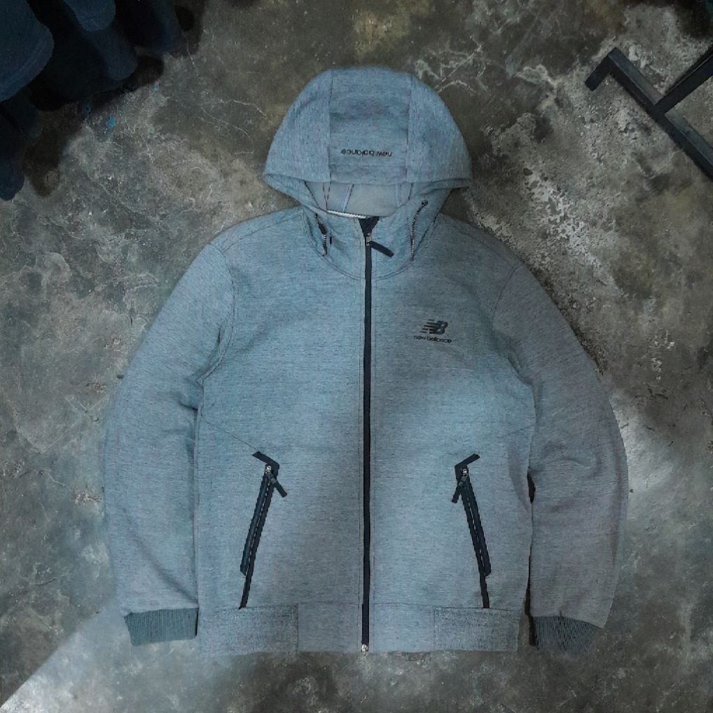 NEW BAL ENS PERFORMANCE ZIPPER HOODIE GREY HEATHER