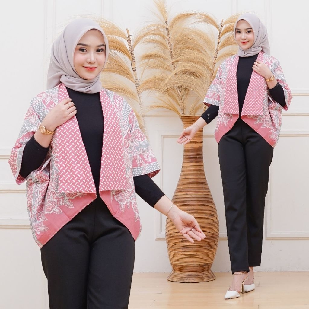 Outer Batik Wanita Outfit Kerja Kekinian Motif Terbaru