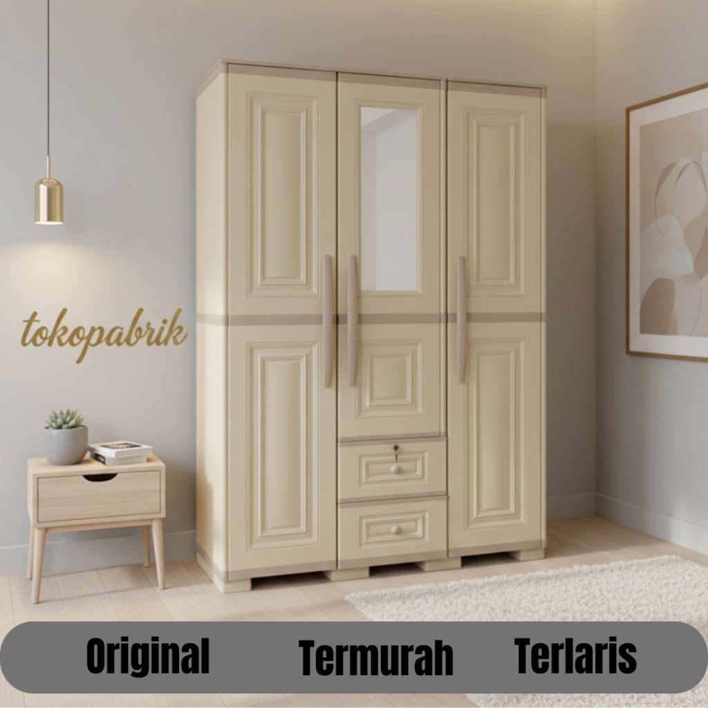 Lemari Plastik Olymplast Lemari Pakaian 3 Pintu Lemari Plastik Olymplast OTC Modern Murah Terlaris S