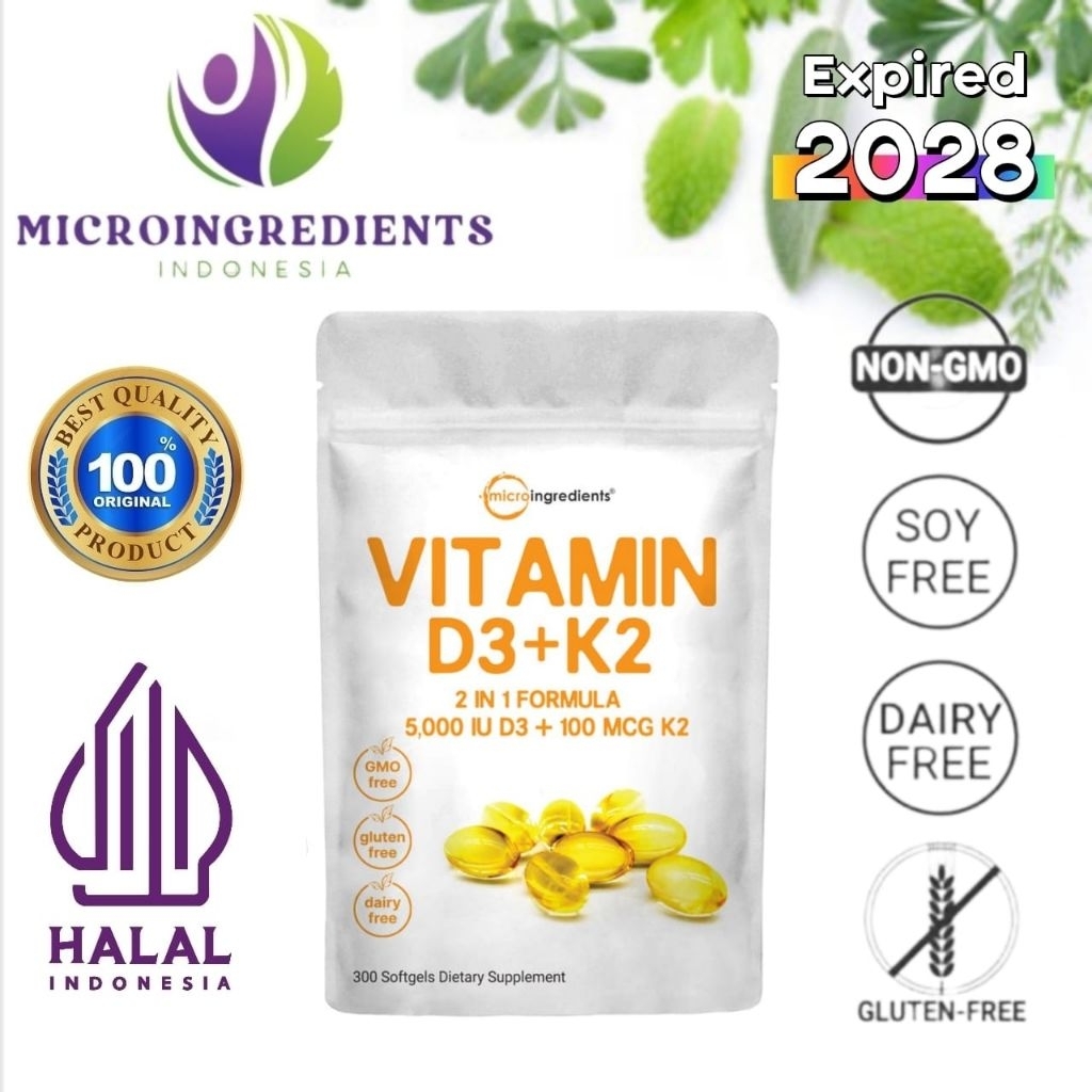 Vitamin D3 K2 5000iu Asli Microingredients USA [Prima Abadi] Micro Ingredients Vitamin D3 + K2 (5000