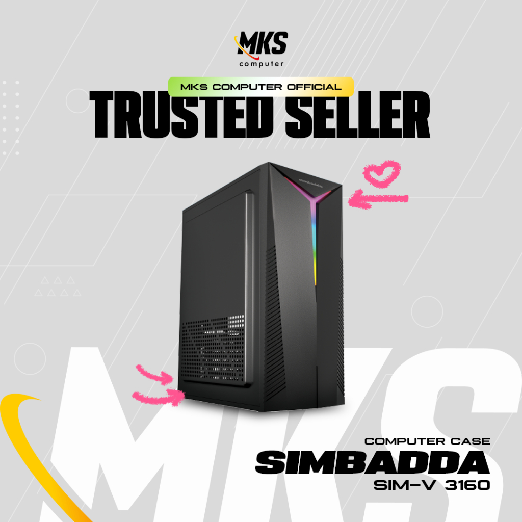 Casing PC Simbadda Sim-V 3160 RGB + PSU 380W