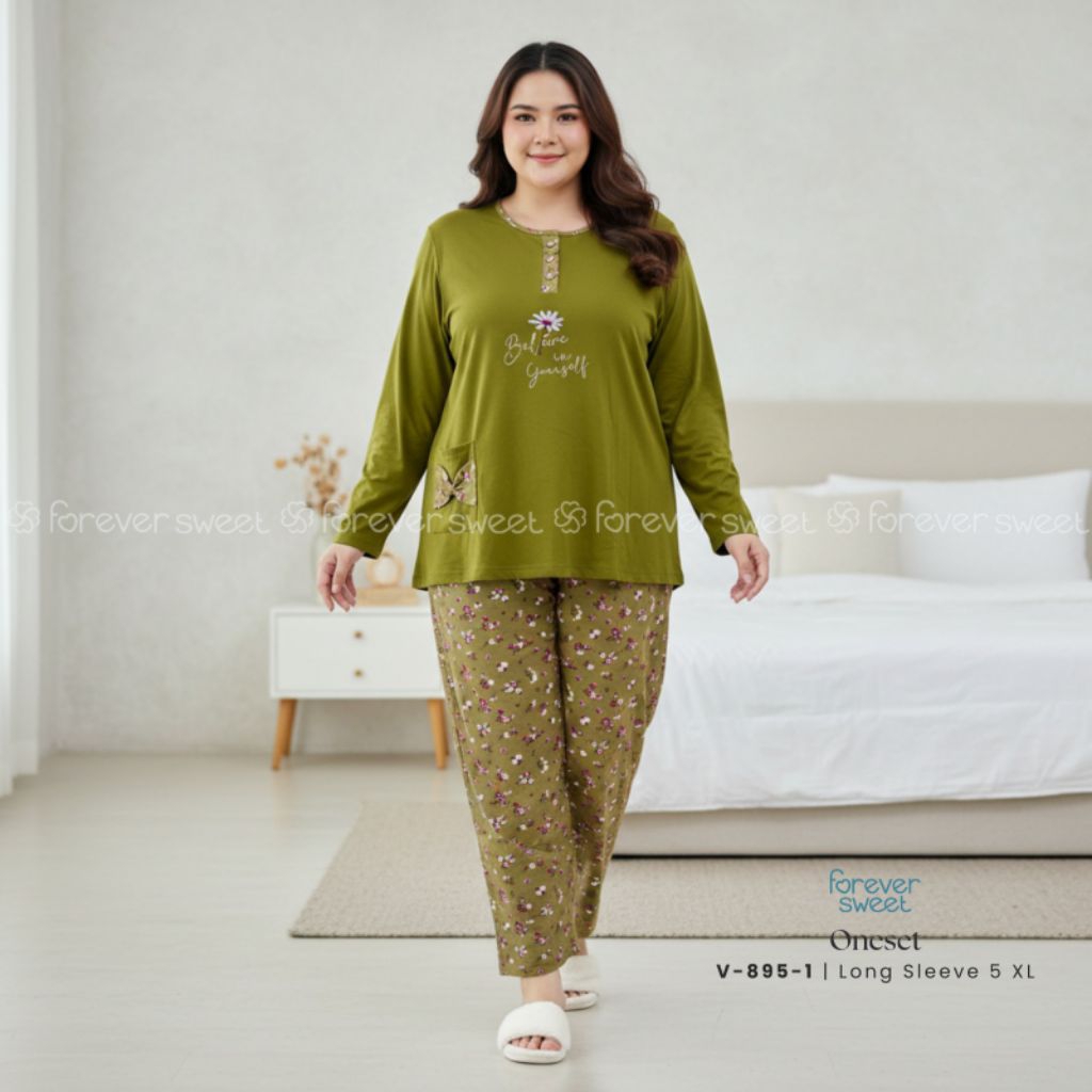 FOREVER SWEET Concept Baju Tidur Babydoll Setelan Piyama One Set PP XXXXXL 5XL Super Jumbo Celana Pa