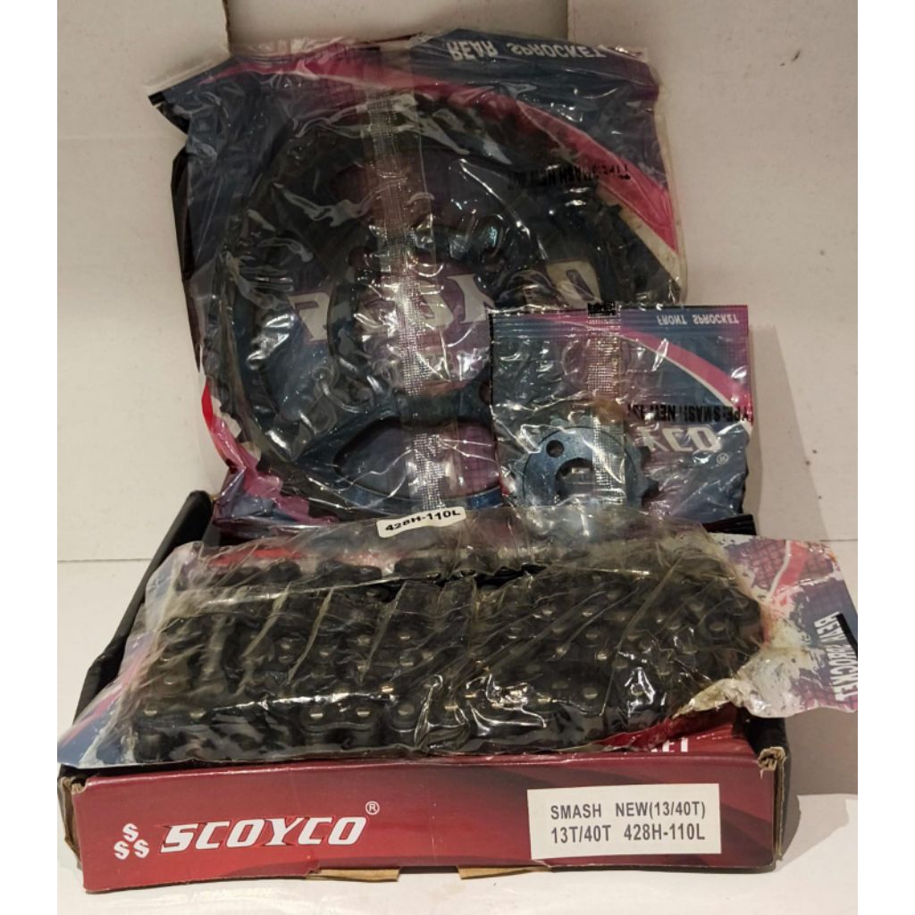 Scoyco Gir/Gear Paket/Set Komplit Motor Smash New 13T/40T ( 428-110L )