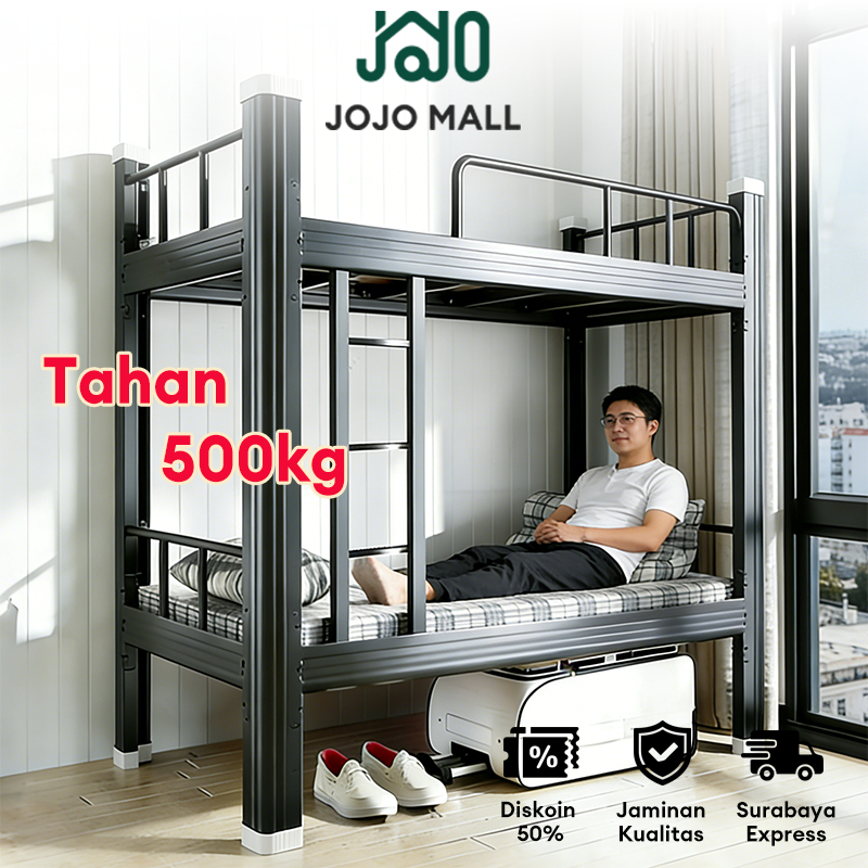 Ranjang Tingkat Ranjang Besi Ranjang Susun Besi 2 Tingkat 200x90x180 Kapasitas Beban 500kg