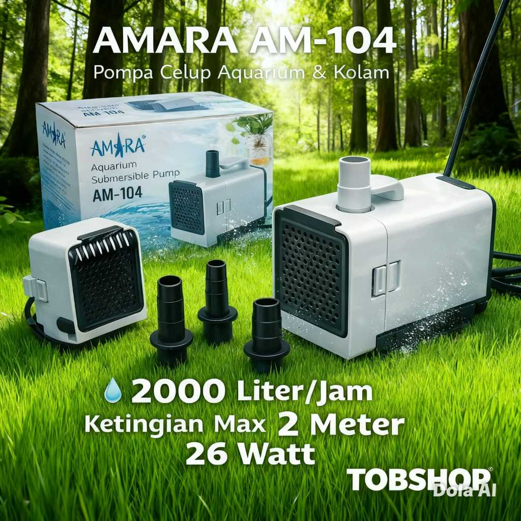 Pompa Air Celup Amara AM 104 Filter Aquarium Kolam Ikan Aquascape 104