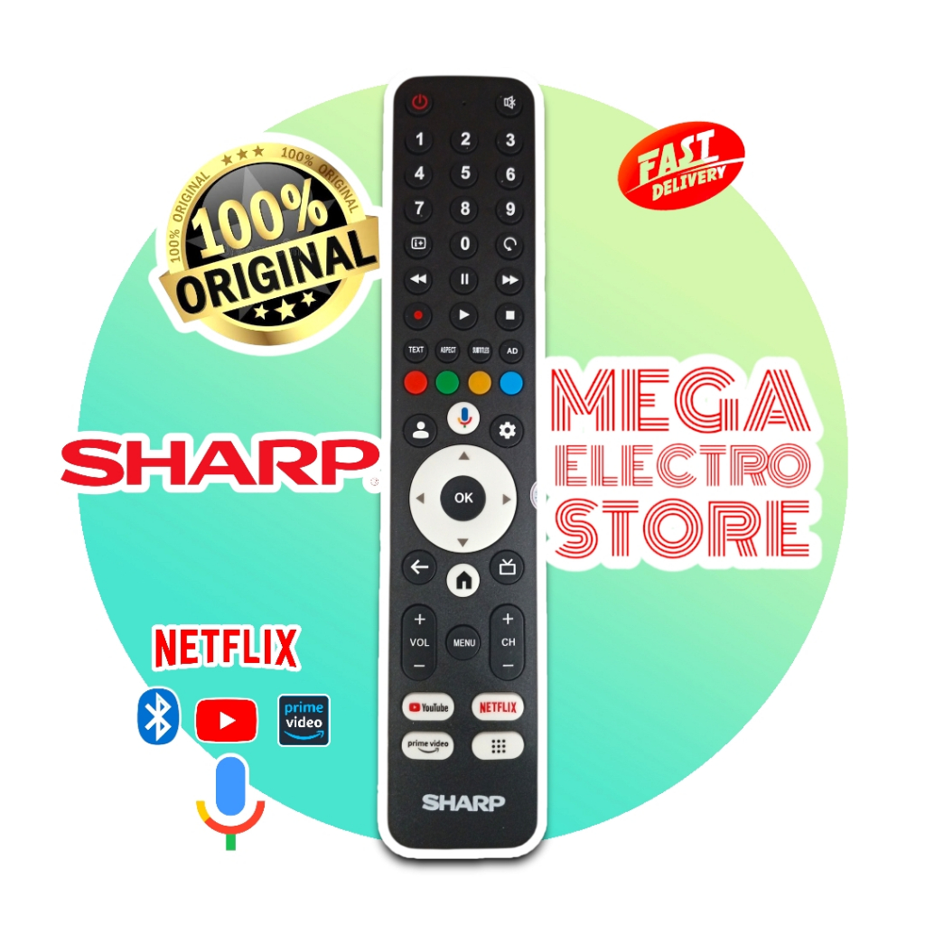 REMOTE TV RC2101 GOOGLE TV SHARP 4K SMART ANDROID ORIGINAL VOICE
