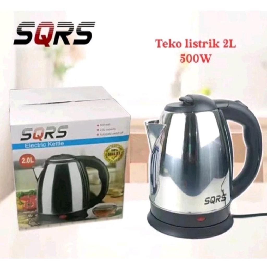 COD SQRS ELECTRIC KETTLE TEKO STAINLESS LISTRIK 2 LITER 500 WATT