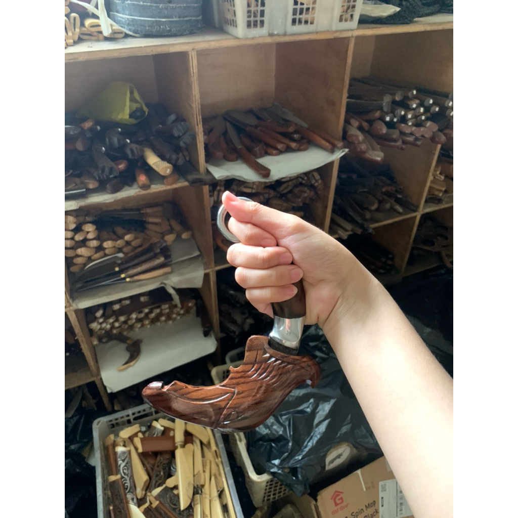 Kerambit pamor |Krambit pamor elang|kayu sonokeling|/KOLEKSI & HOBITajam 6.5cm”bladeworks
