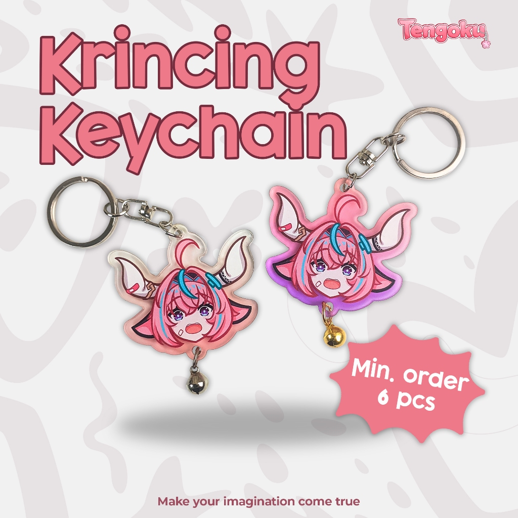 Keychain Epoxy Krincing Akrilik Custom | Keychain Epoxy Bell Akrilik Custom