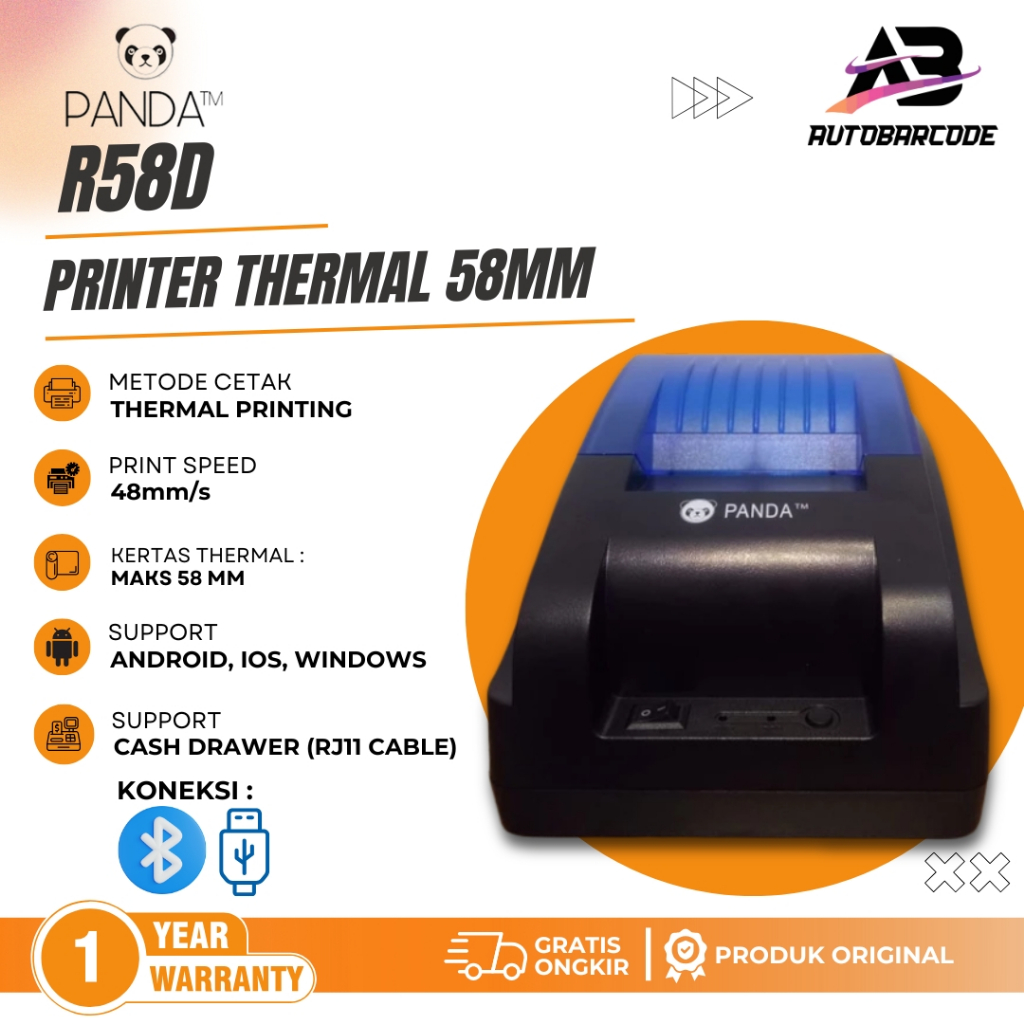 PRINTER BLUETOOTH THERMAL PANDA R58D 58MM