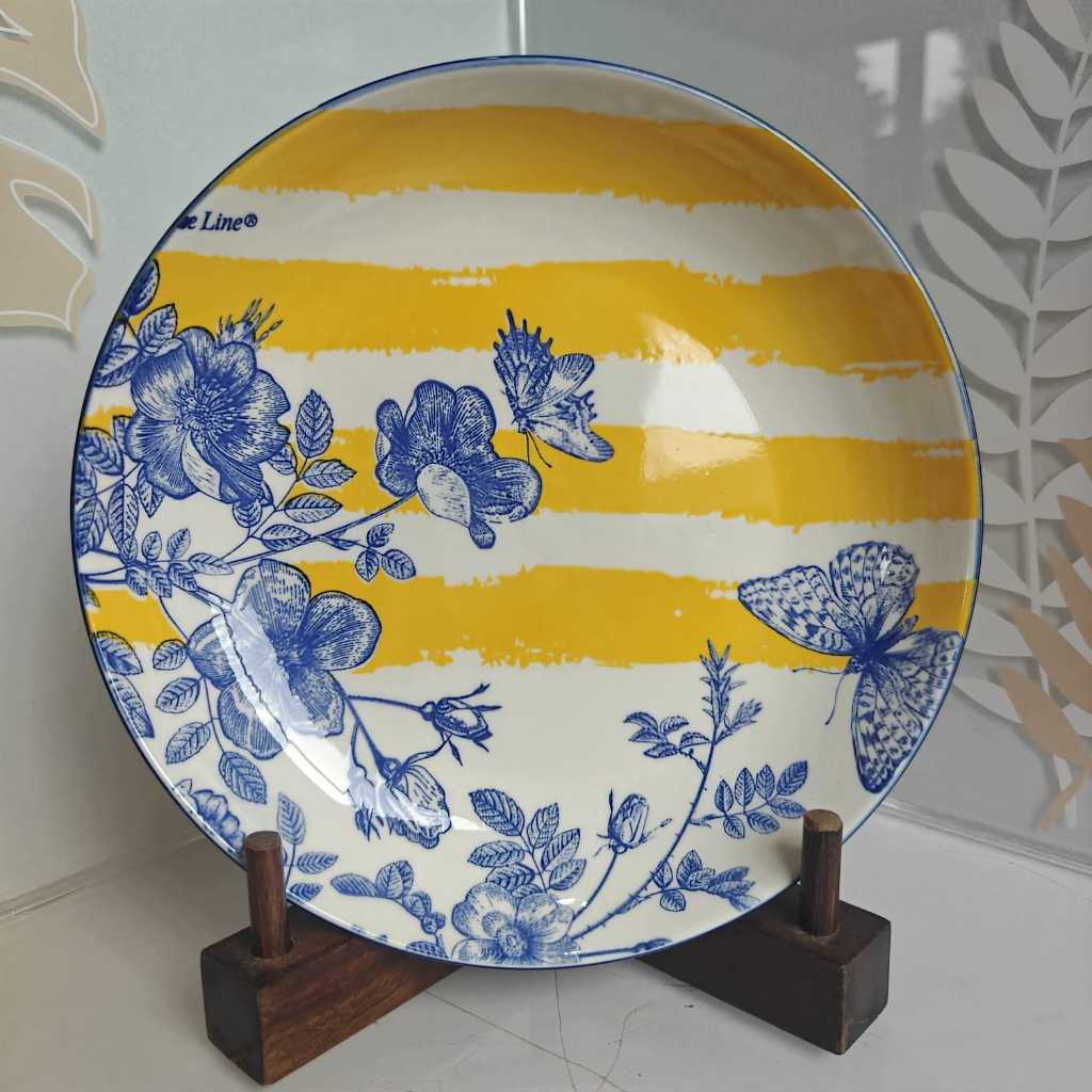 [Whiteline] Piring Makan keramik cantik Set Motif Bunga