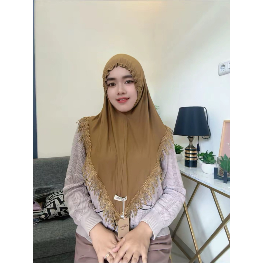329 HIJAB SIRIA KERUT DAHI RENDA SENADA  JERSEY SUPER MOIRA/ HIJAB LATEFA ORI BY BUNYAMIN