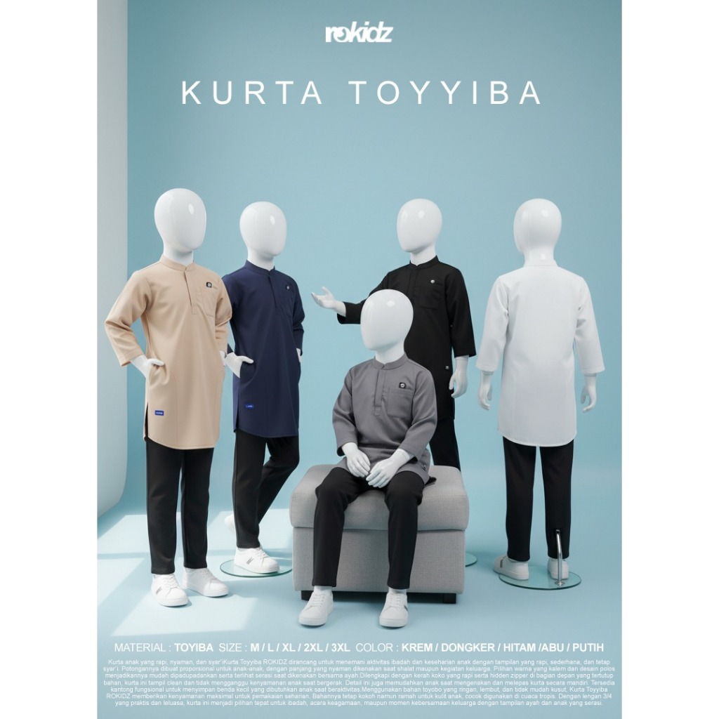 ROSAL KURTA TOYYIBA ROKIDZ / BAJU MUSLIM KOKO ANAK MURAH ORIGINAL PREMIUM MAKASSAR