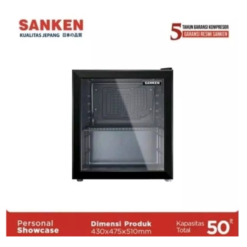 BMJ Kulkas Display Mini Sanken /Showcase SRS-50 Black Kapasitas 50Liter Low Watt