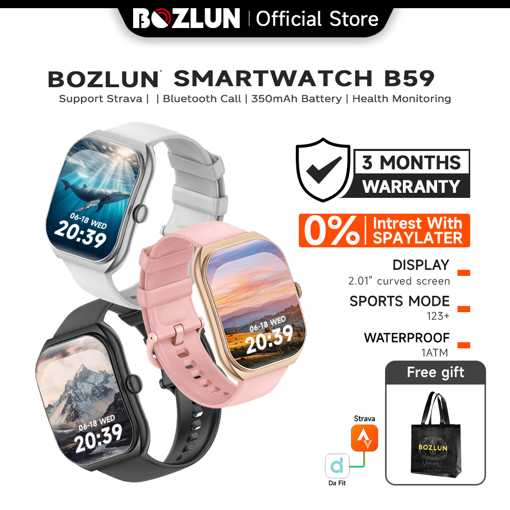 Bozlun X SKMEI B59 2025 NEW Smart Watch | 1 ATM Waterproof | 2.01-inch Curved IPS Screen | Running P
