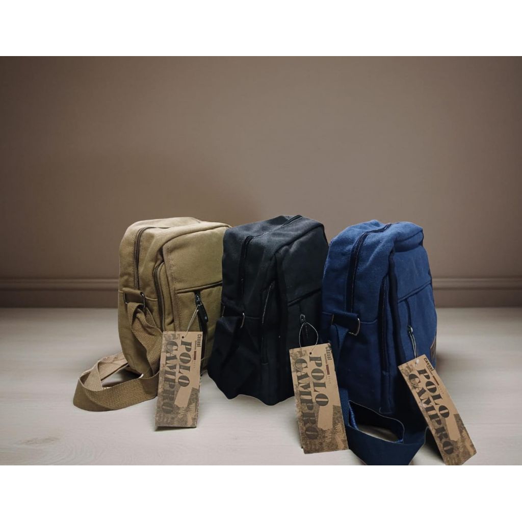 Tas Slempang Kanvas Polo|| Tas Slempang/Bahu Kanvas Polo || Tas Slempang Pria Casual Polo