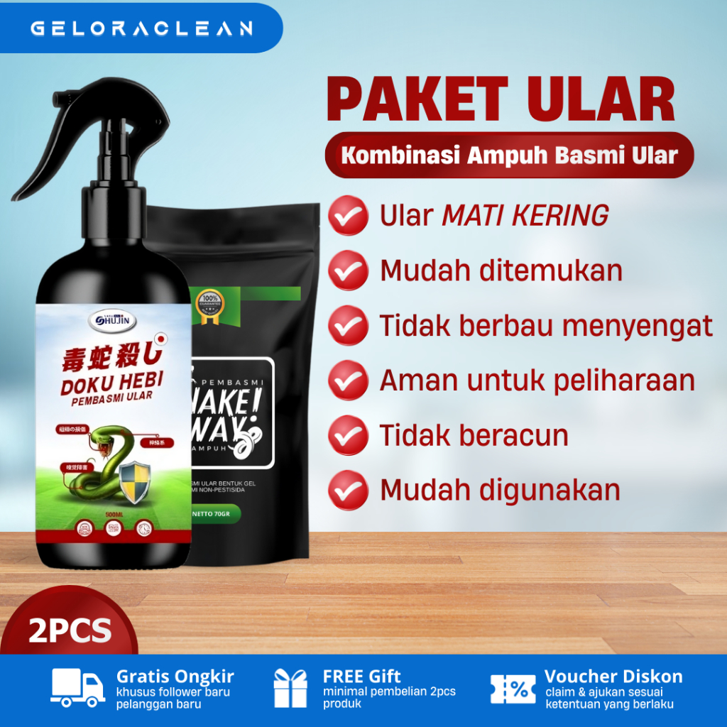 [PAKET HEMAT BASMI ULAR] Doku Hebi X Snake Away Pembasmi Ular Gel Racun & Cairan Spray Pengusir Ular