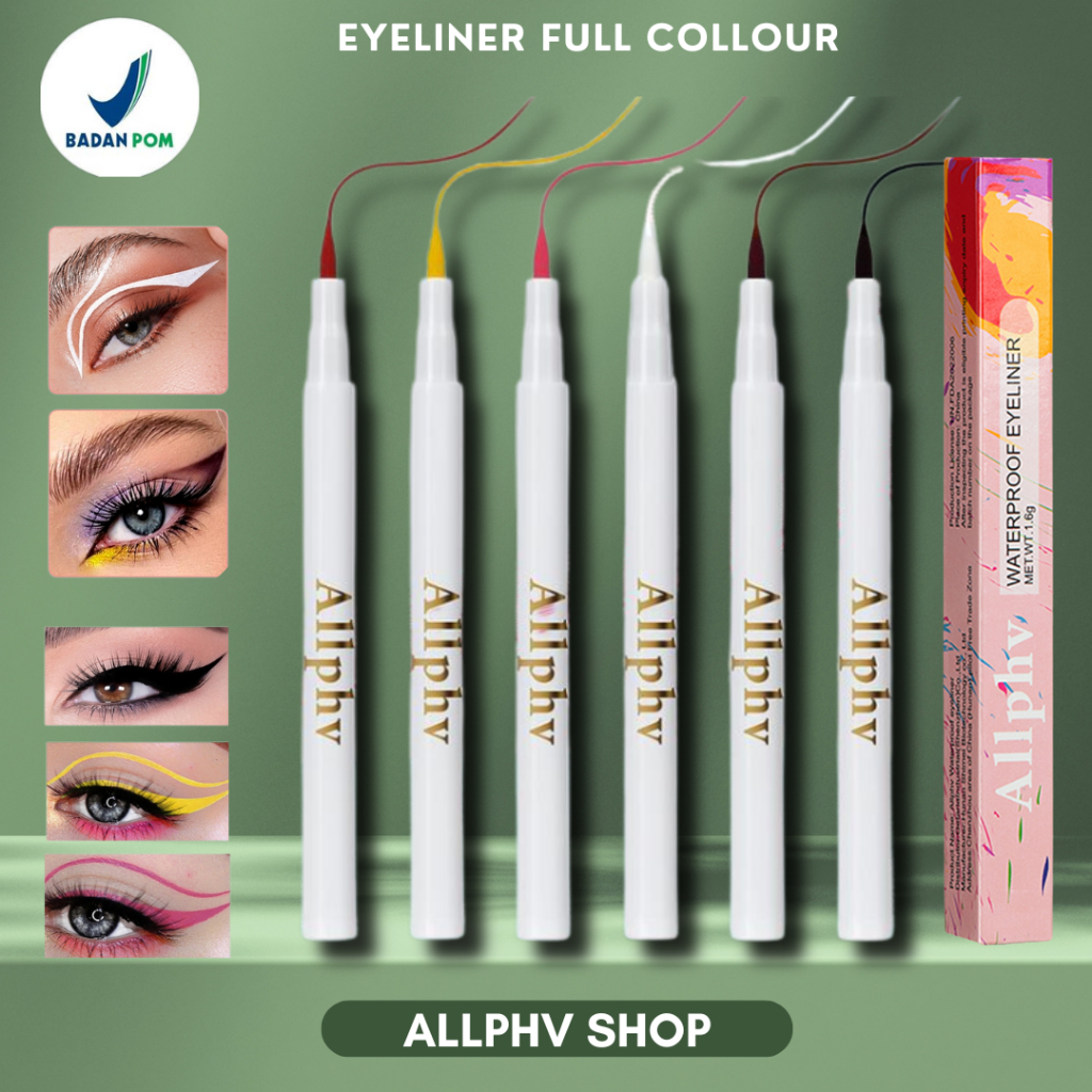 ALLPHV Eyeliner Color Waterproof Long Lasting Eyeliner Putih Waterproof
