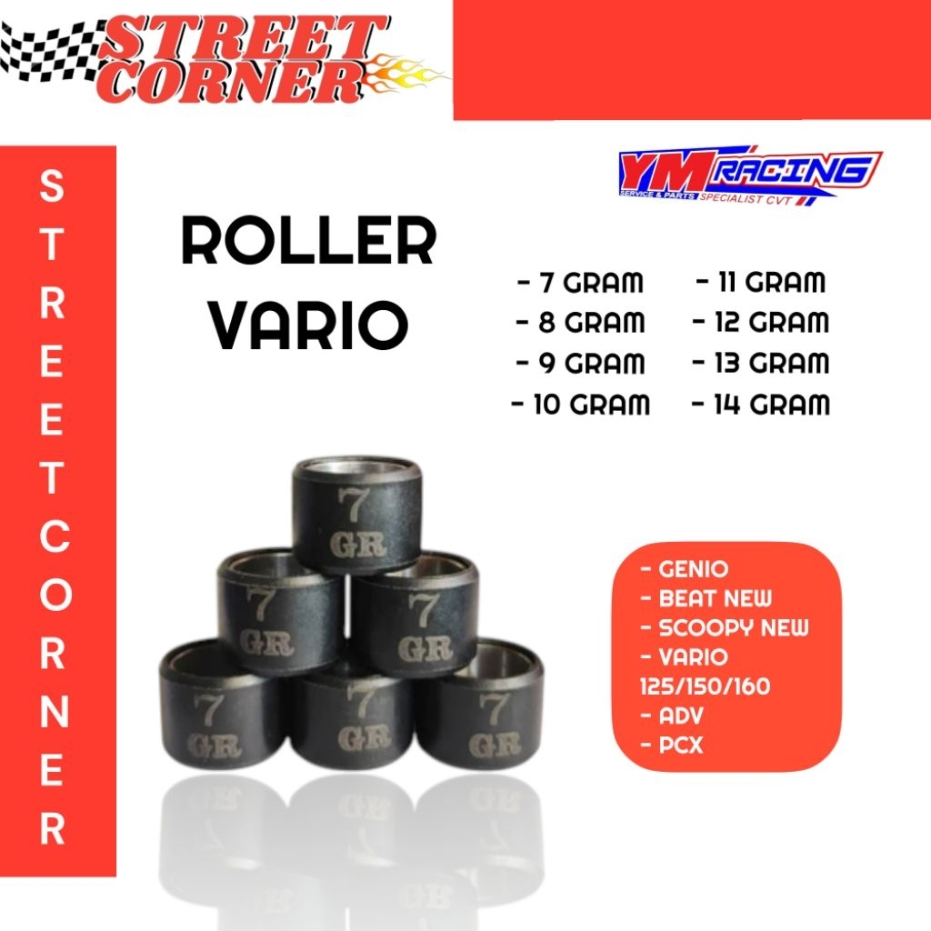 ROLLER VARIO 125 1 SET ISI 6 BUTIR 7 8 9 10 11 12 13 14 GRAM / ROLLER VARIO 150 | ROLLER PCX ( ROLLE